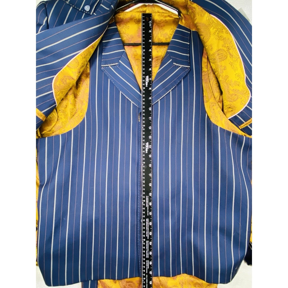 Valentino Ferrel Men's Suit Set 2 Piece 44R Gold Paisley Jacket & Vest